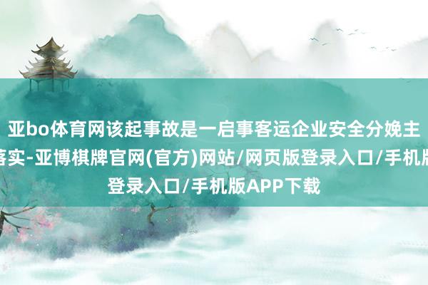 亚bo体育网该起事故是一启事客运企业安全分娩主体背负不落实-亚博棋牌官网(官方)网站/网页版登录入口/手机版APP下载
